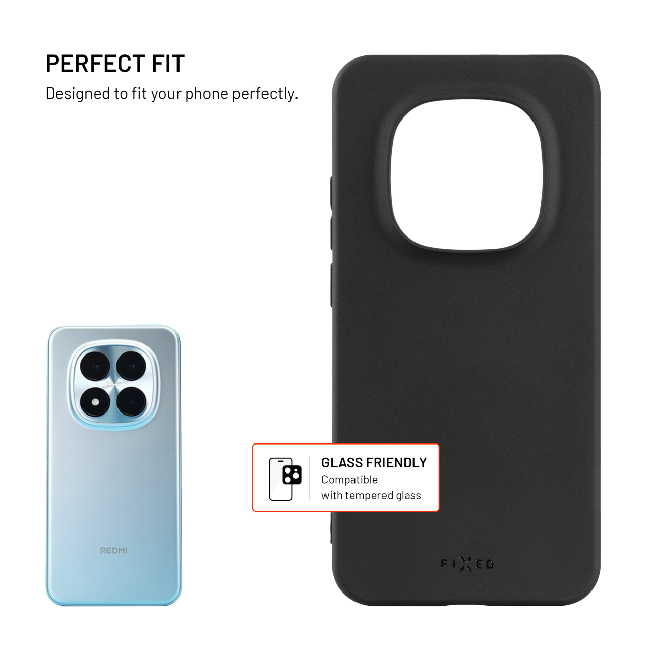 Zadní pogumovaný kryt FIXED Story pro Xiaomi Redmi Note 15 Pro 5G, černý