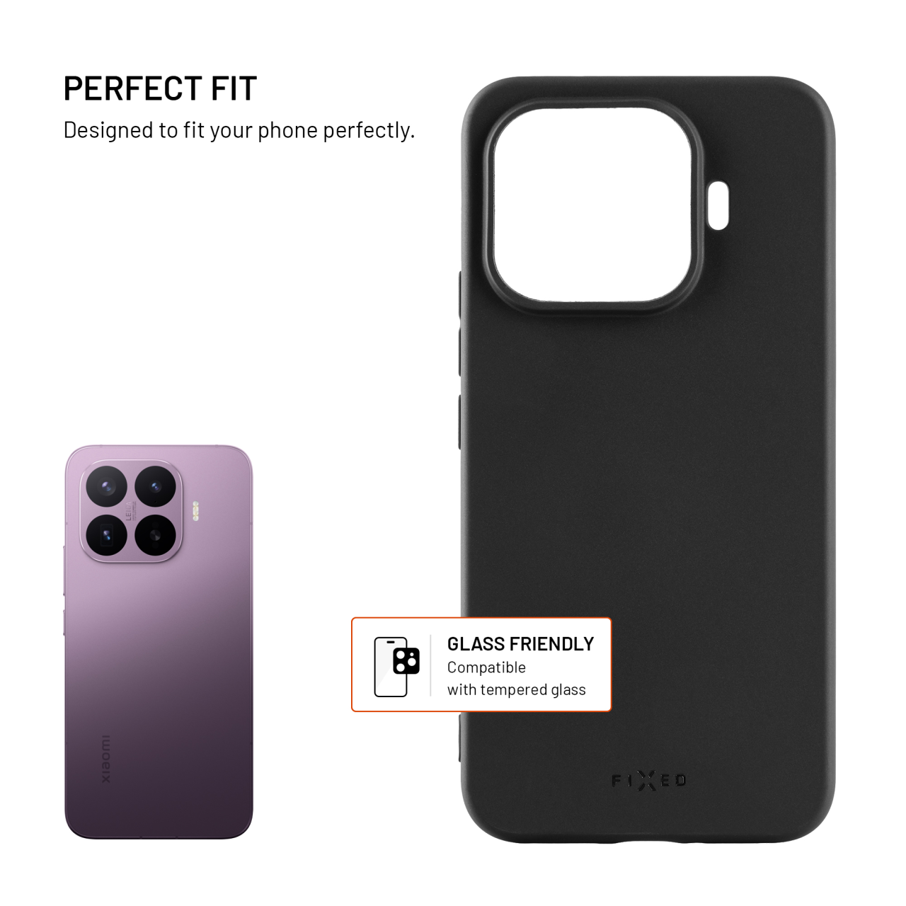Pogumovaný kryt na mobil Xiaomi 17T Pro - Fixed Story, černý