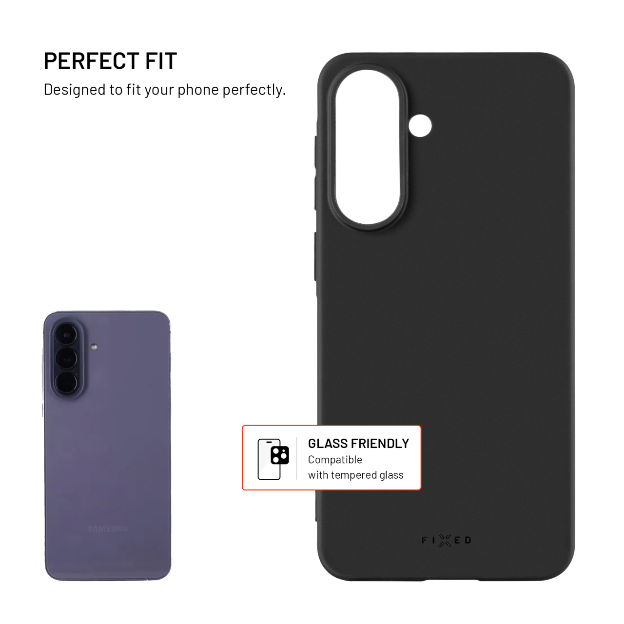 Zadní pogumovaný kryt FIXED Story pro Samsung Galaxy A57 5G, černý