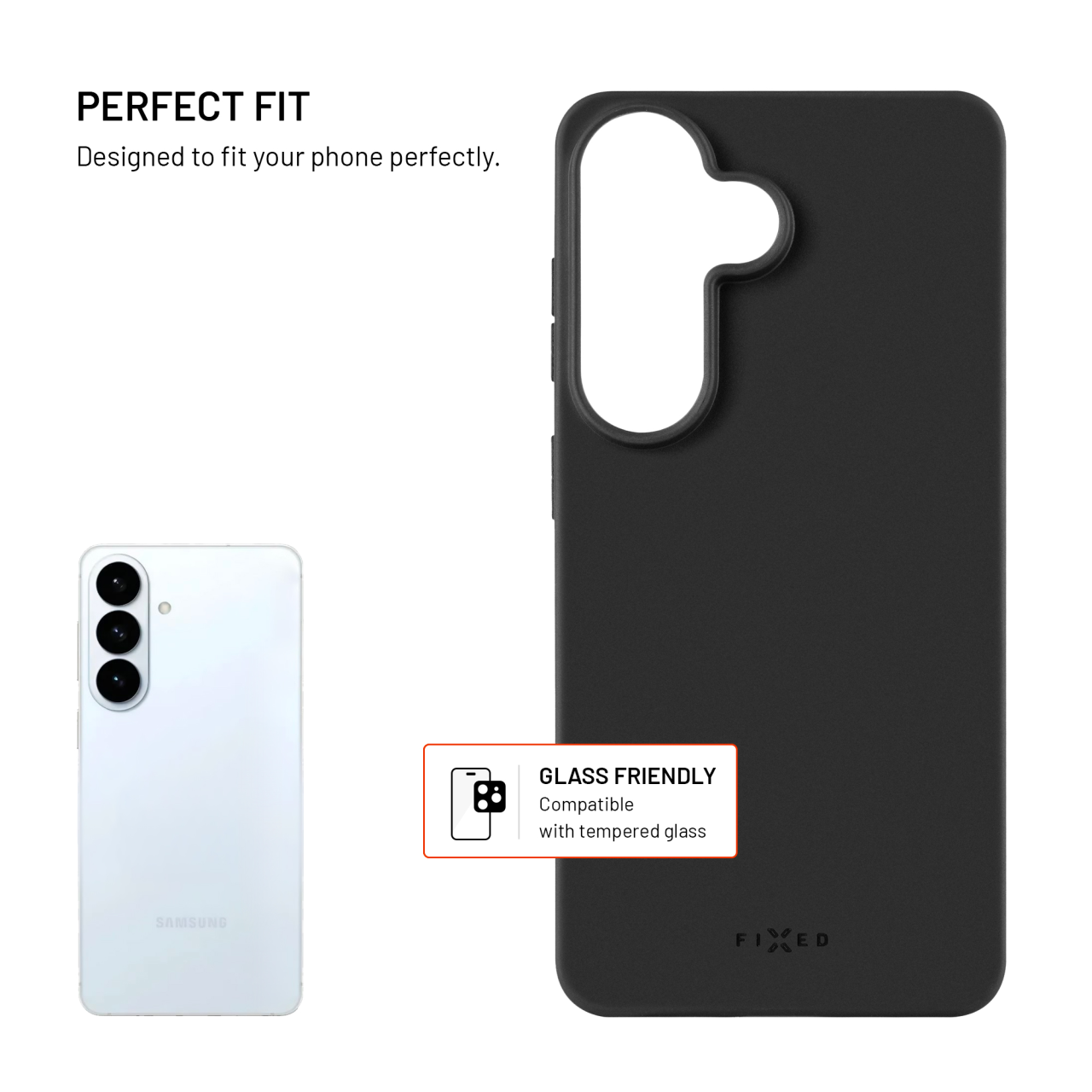 Zadní pogumovaný kryt FIXED Story pro Samsung Galaxy S26, černý