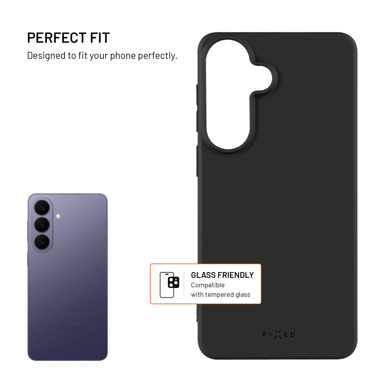 Zadní pogumovaný kryt FIXED Story pro Samsung Galaxy S26+, černý