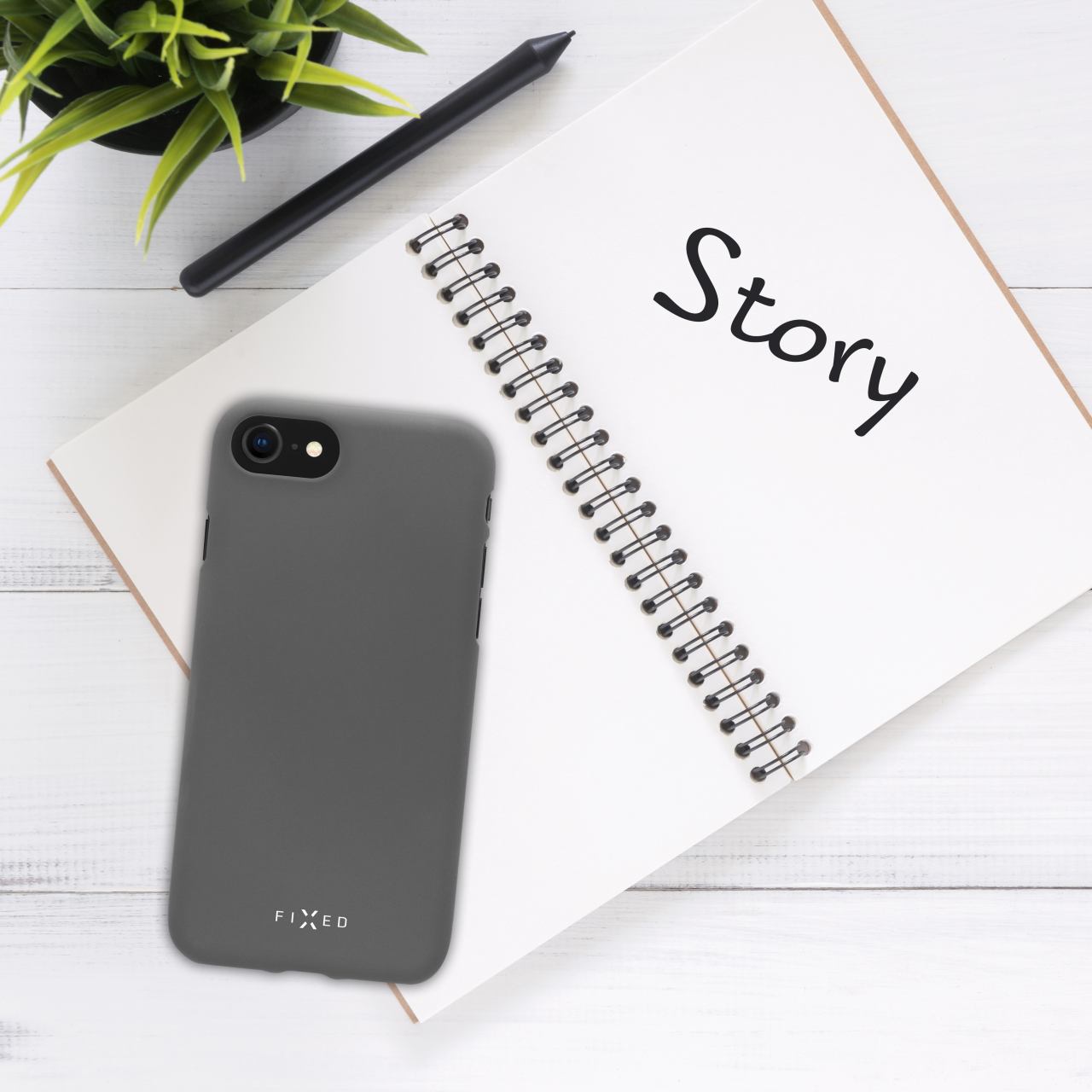 FIXED Zadní pogumovaný kryt Story pro Apple iPhone 11 Pro, šedý
