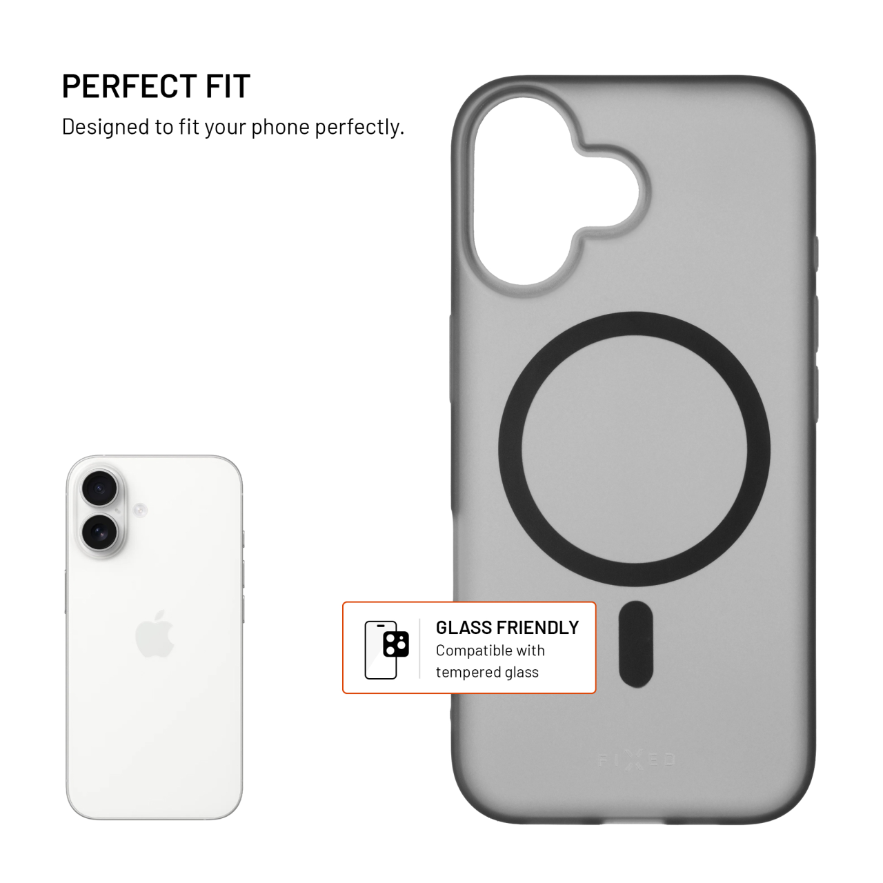 Silikonový kryt na mobil Apple iPhone 16 - Fixed MagStory, MagSafe, kouřový