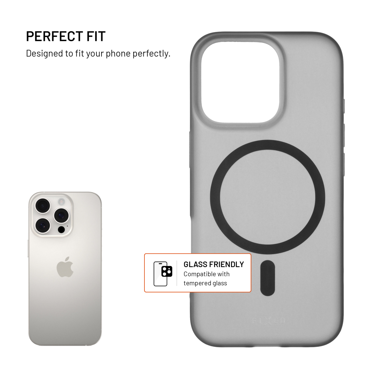 Silikonový kryt na mobil Apple iPhone 16 Pro - Fixed MagStory, MagSafe, kouřový