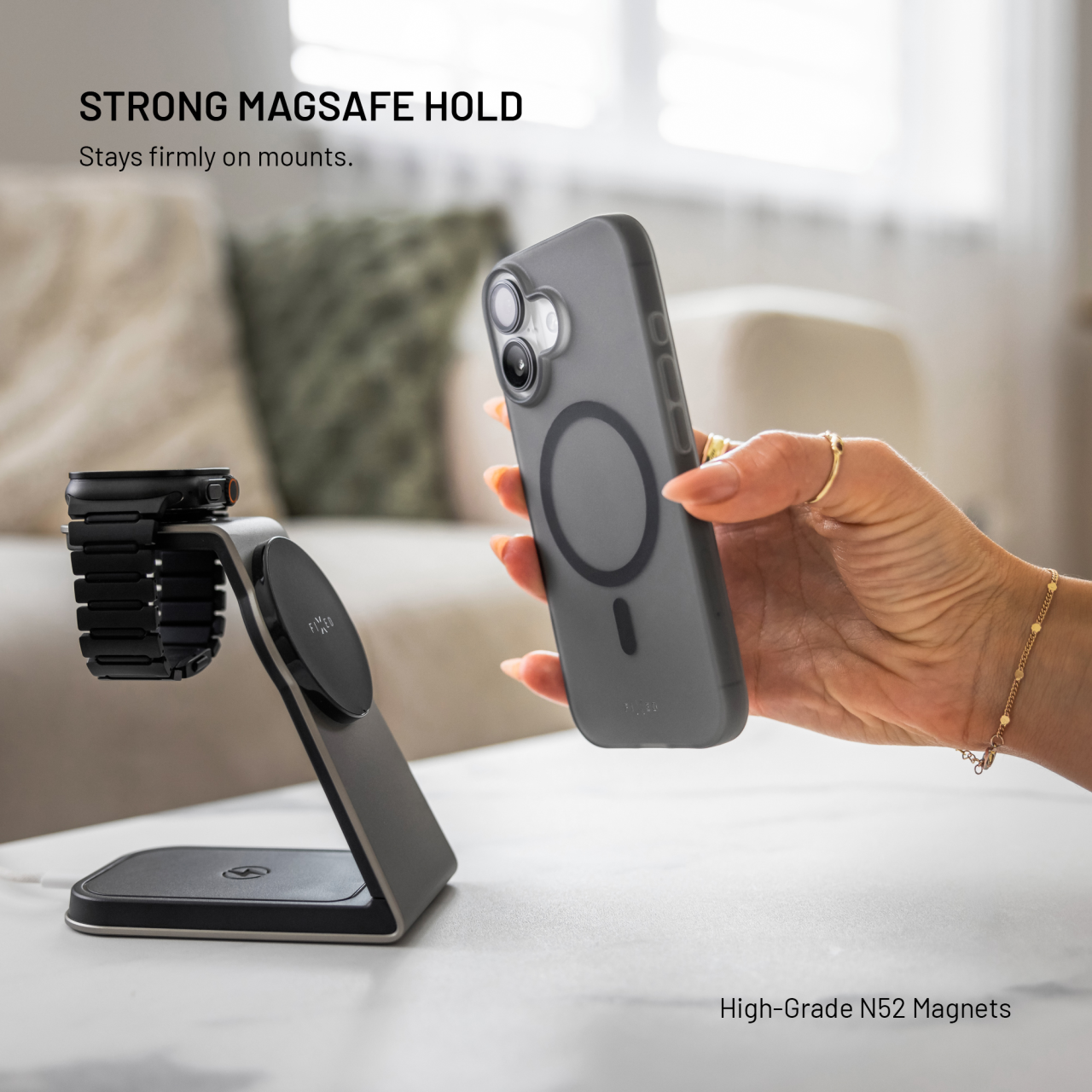 TPU gelový kryt FIXED MagStory s podporou MagSafe pro Samsung Galaxy A18, kouřový