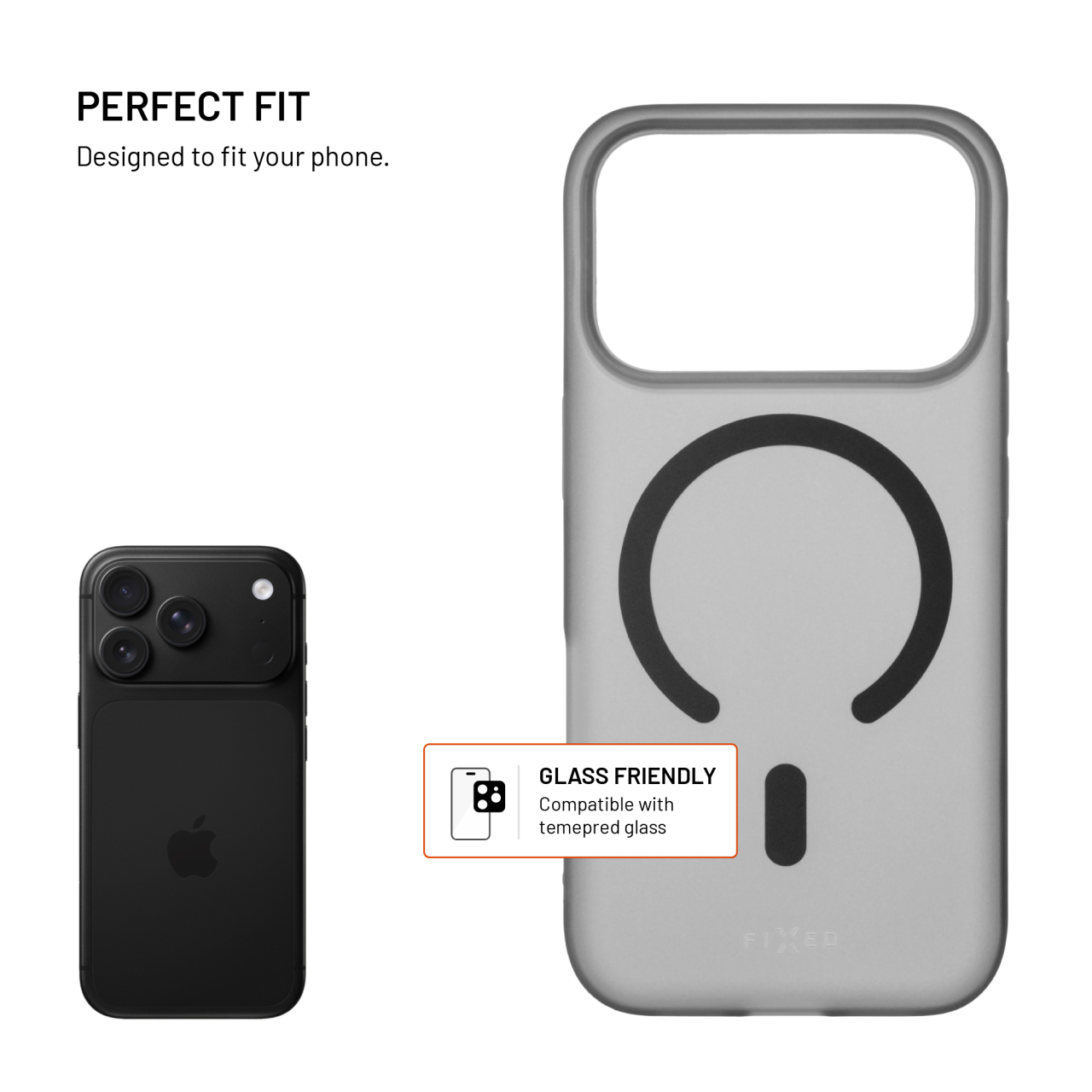 Silikonový kryt na mobil Apple iPhone 18 Pro/17 Pro - Fixed MagStory, MagSafe, kouřový