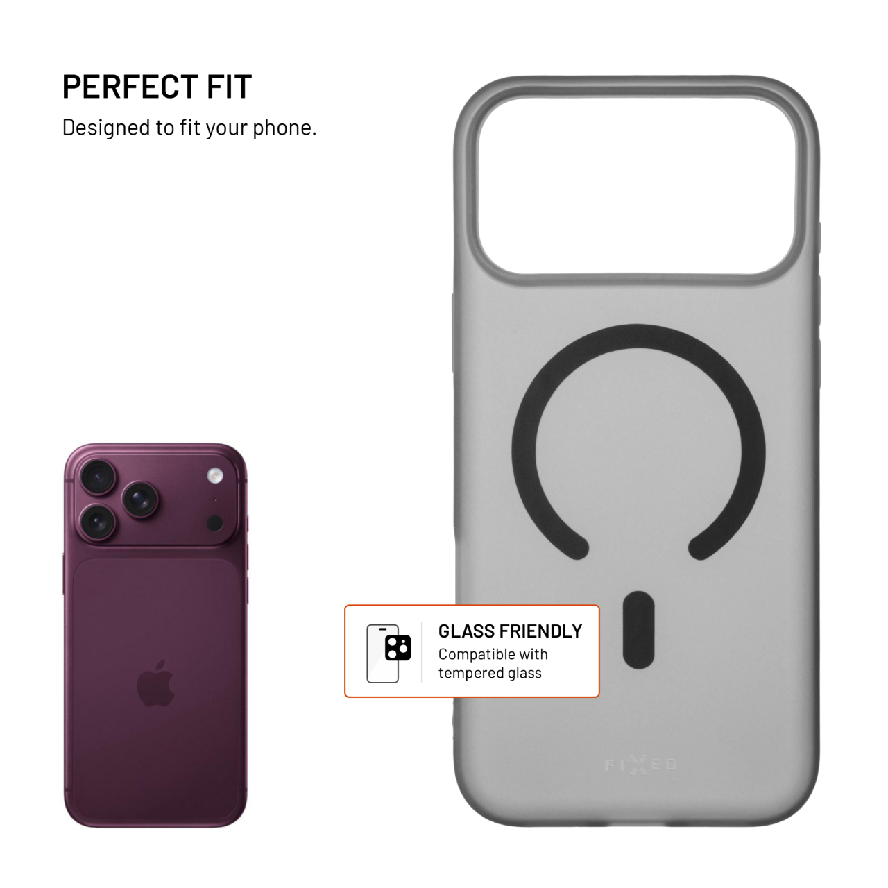 Silikonový kryt na mobil Apple iPhone 18 Pro Max/17 Pro Max - Fixed MagStory, MagSafe, kouřový