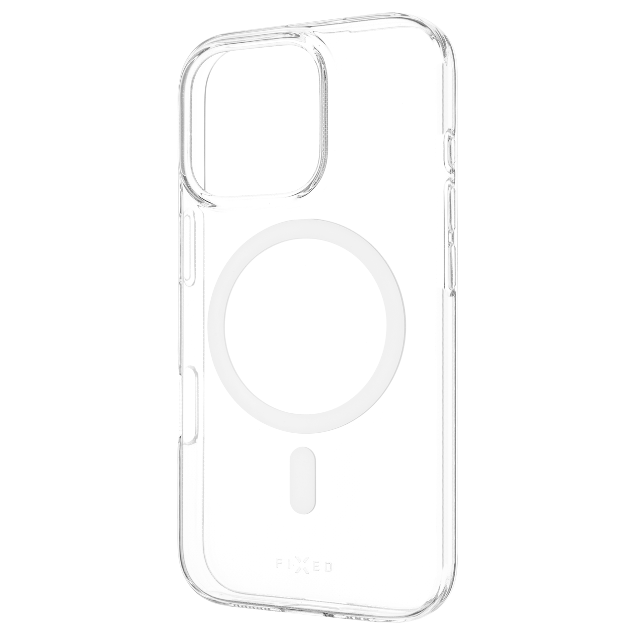 Průhledný silikonový kryt na mobil Apple iPhone 16 Pro - Fixed MagStory AntiUV, MagSafe