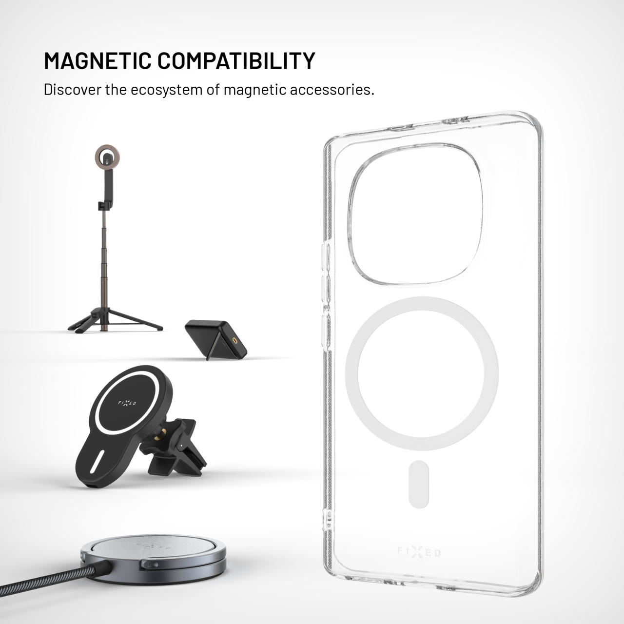 Průhledný silikonový kryt na mobil Xiaomi Redmi Note 15 4G - Fixed MagStory AntiUV, MagSafe
