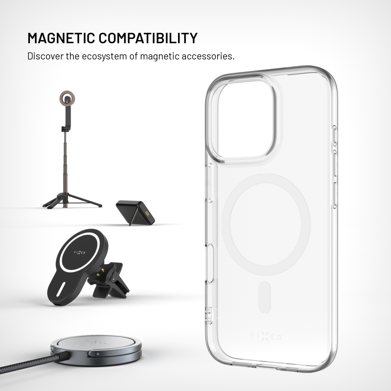 TPU gelový kryt FIXED MagStory AntiUV s podporou MagSafe pro Samsung Galaxy A18, čirý