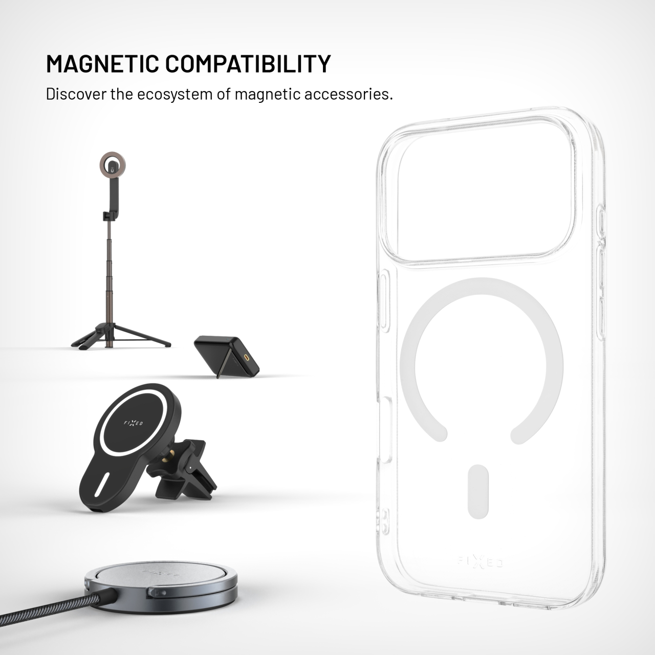 Čirý kryt iPhone 18 Pro / 17 Pro FIXED MagStory AntiUV MagSafe