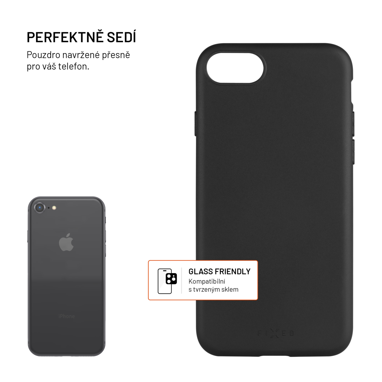 Černý gelový kryt FIXED ReStory iPhone 7/8/SE 2020/2022