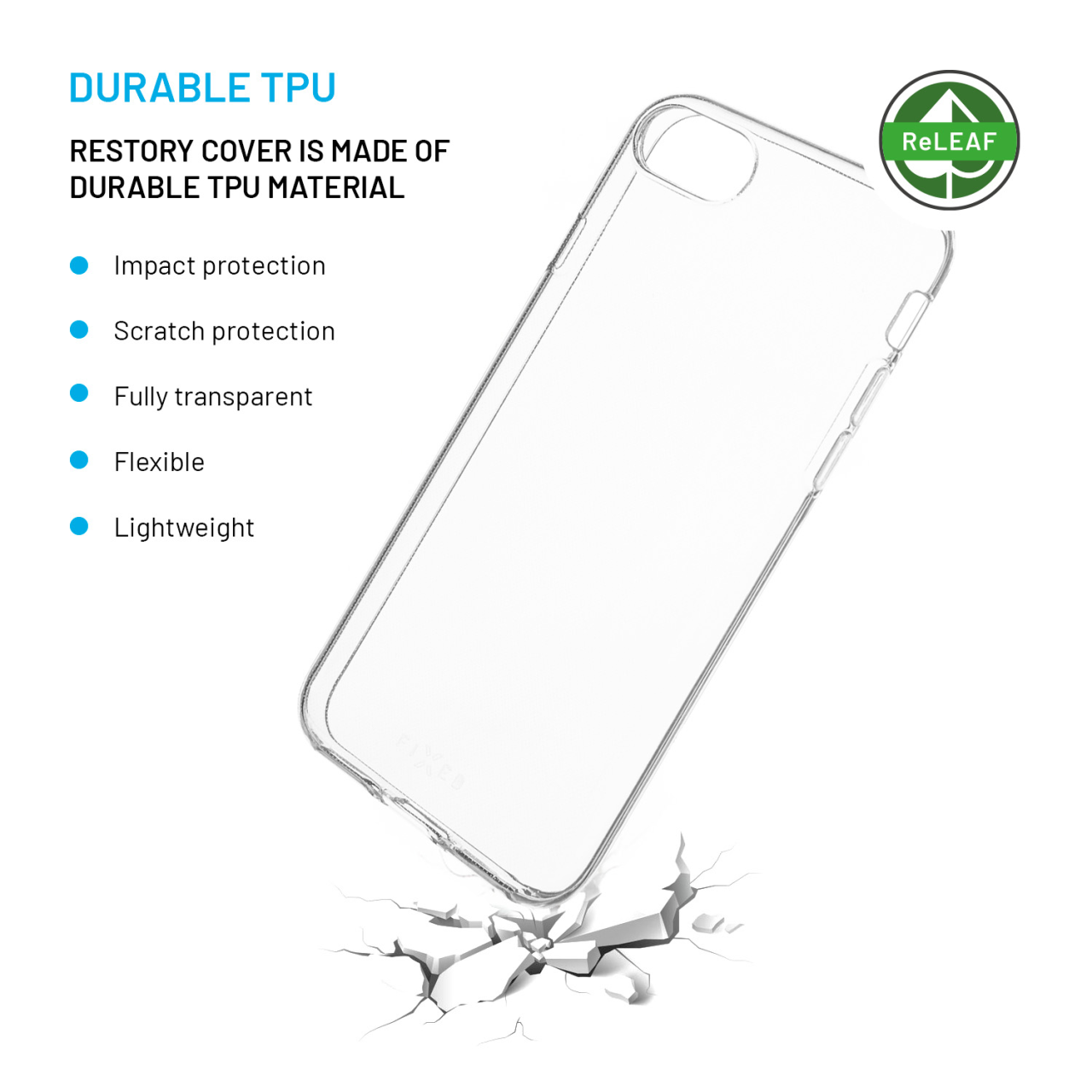 FIXED TPU gelový kryt ReStory AntiUV pro Apple iPhone 7/8/SE (2020/2022), čirý