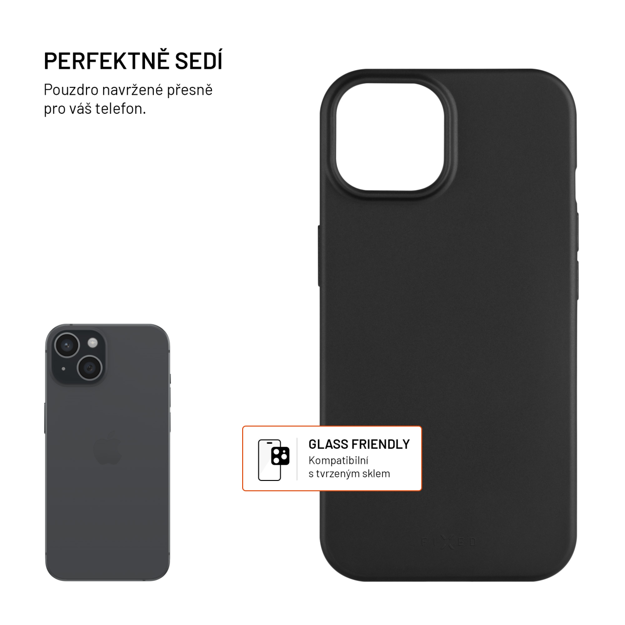 Černý gelový kryt FIXED ReStory iPhone 15