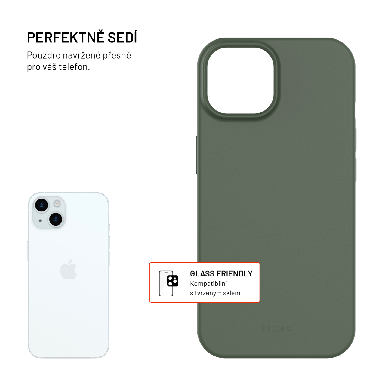 TPU gelový kryt FIXED ReStory pro Apple iPhone 15, zelený