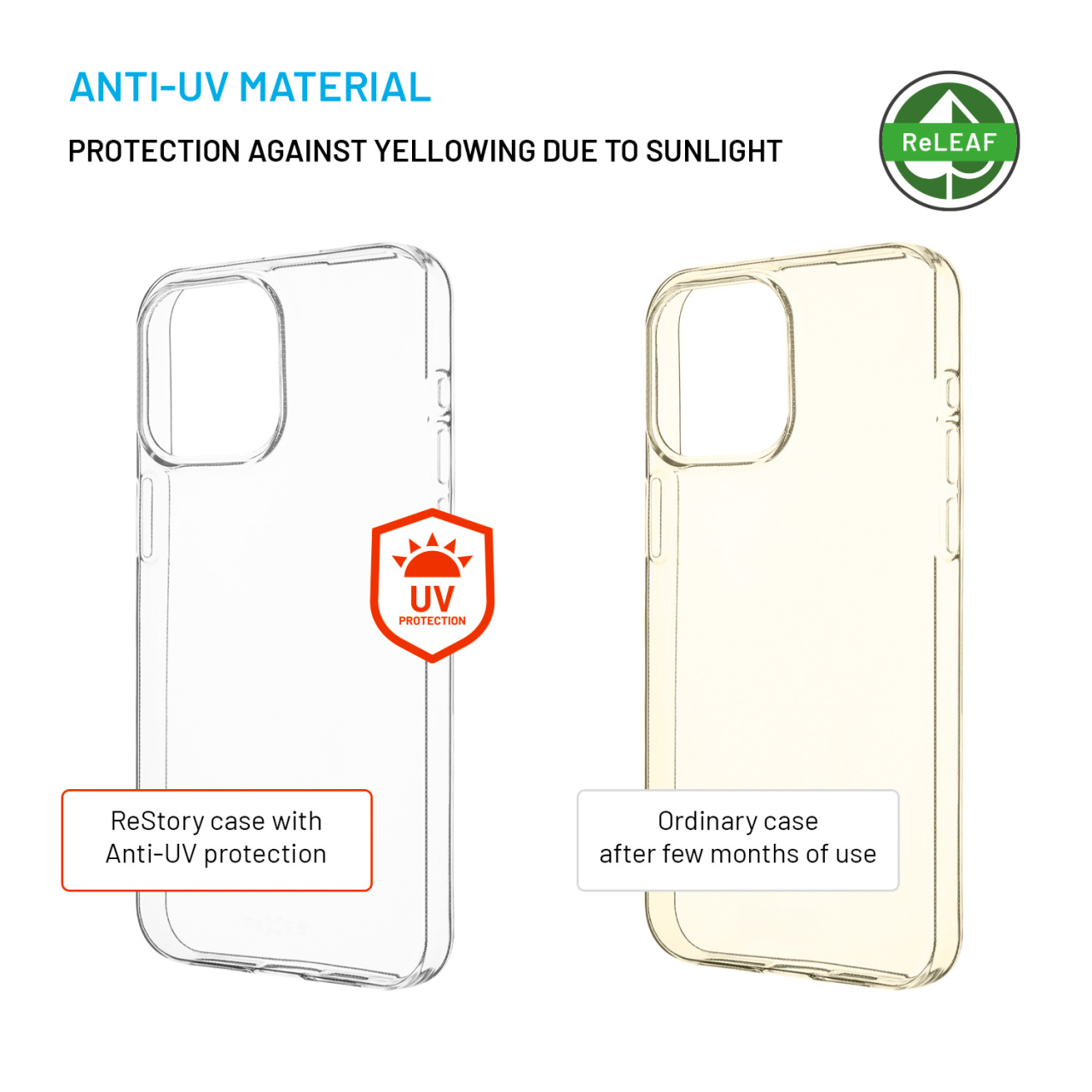 FIXED TPU gelový kryt ReStory AntiUV pro Apple iPhone 15 Pro Max, čirý