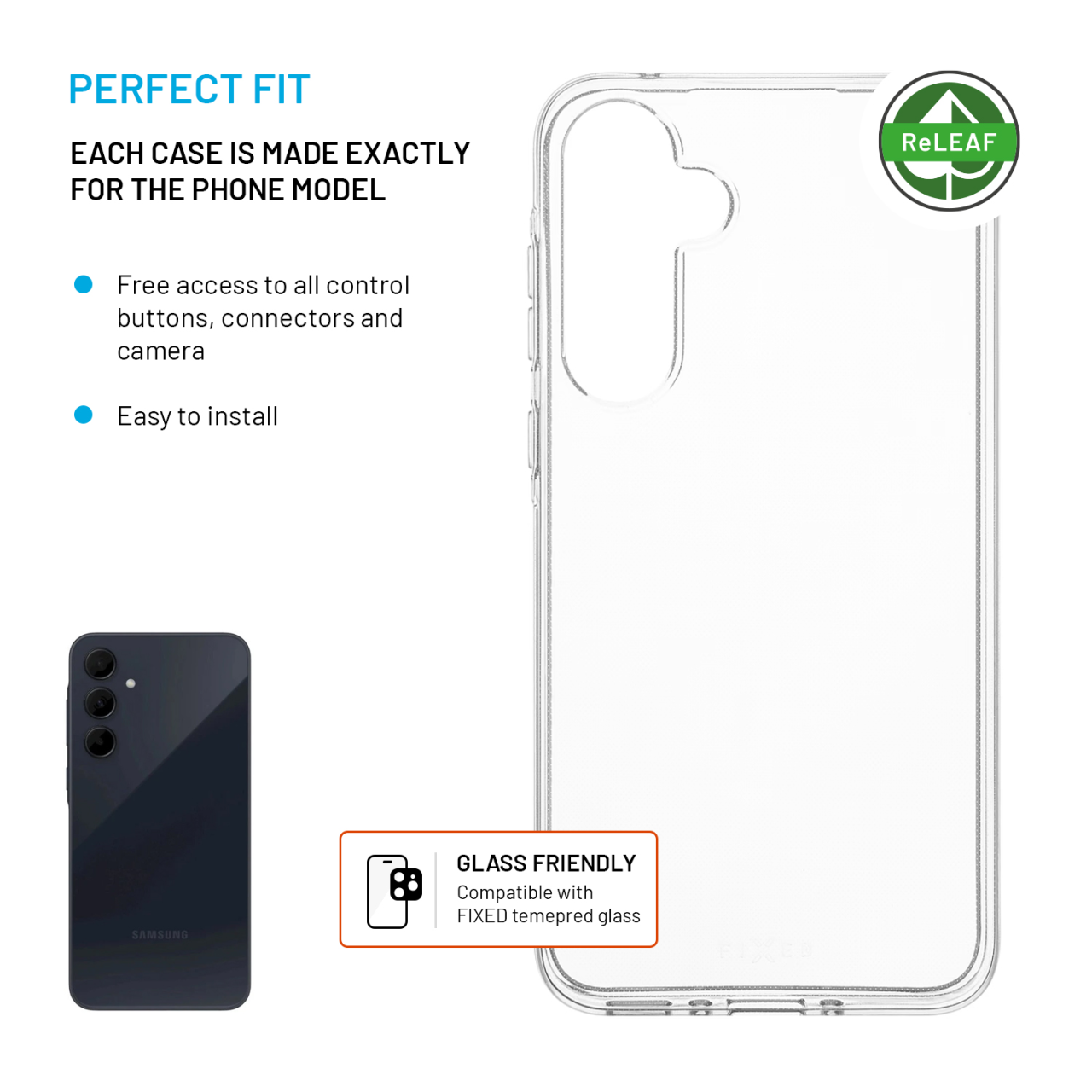 FIXED TPU gelový kryt ReStory AntiUV pro Samsung Galaxy A35 5G, čirý