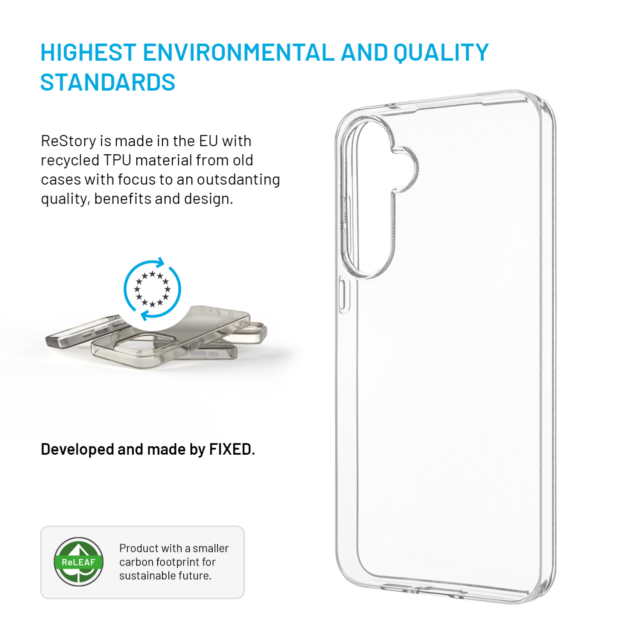 FIXED TPU gelový kryt ReStory AntiUV pro Samsung Galaxy A55 5G, čirý
