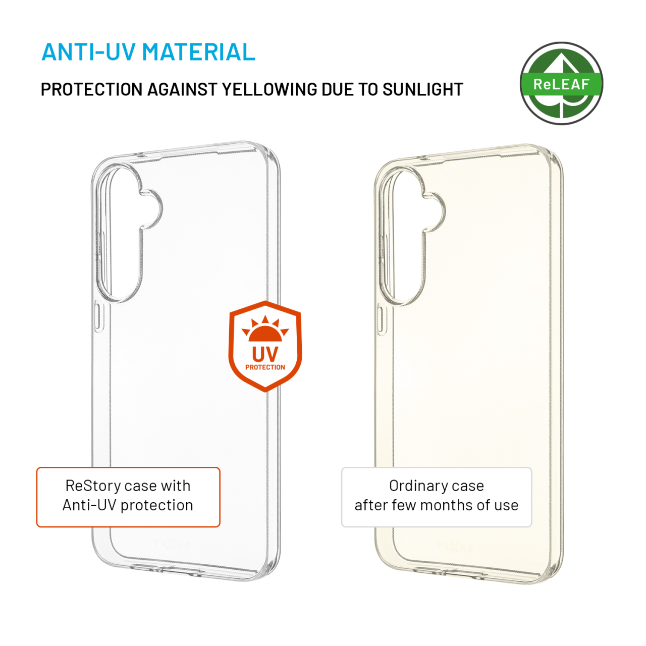 FIXED TPU gelový kryt ReStory AntiUV pro Samsung Galaxy A55 5G, čirý