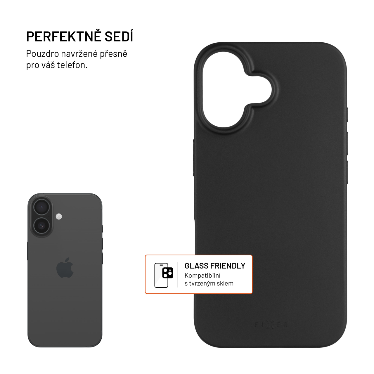 Černý gelový kryt FIXED ReStory iPhone 16