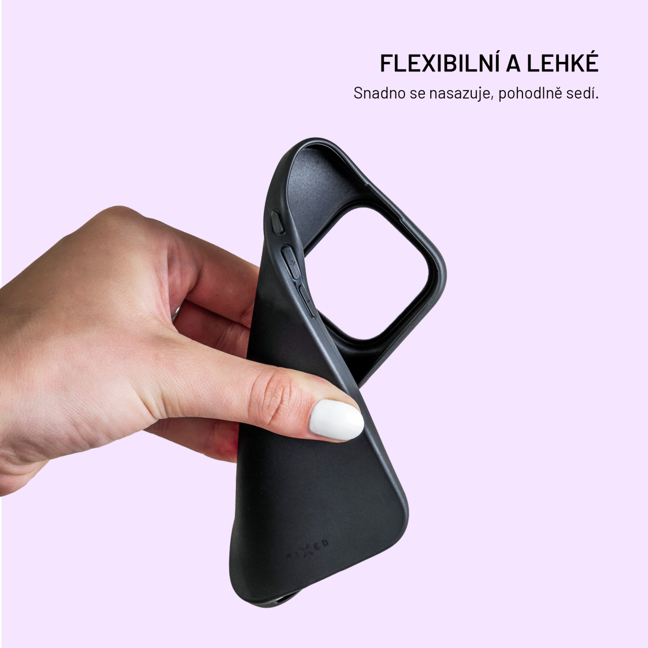 Černý gelový kryt FIXED ReStory iPhone 16
