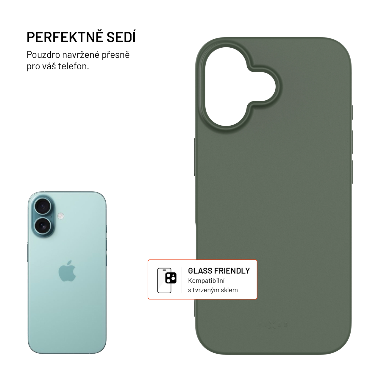 TPU gelový kryt FIXED ReStory pro Apple iPhone 16, zelený