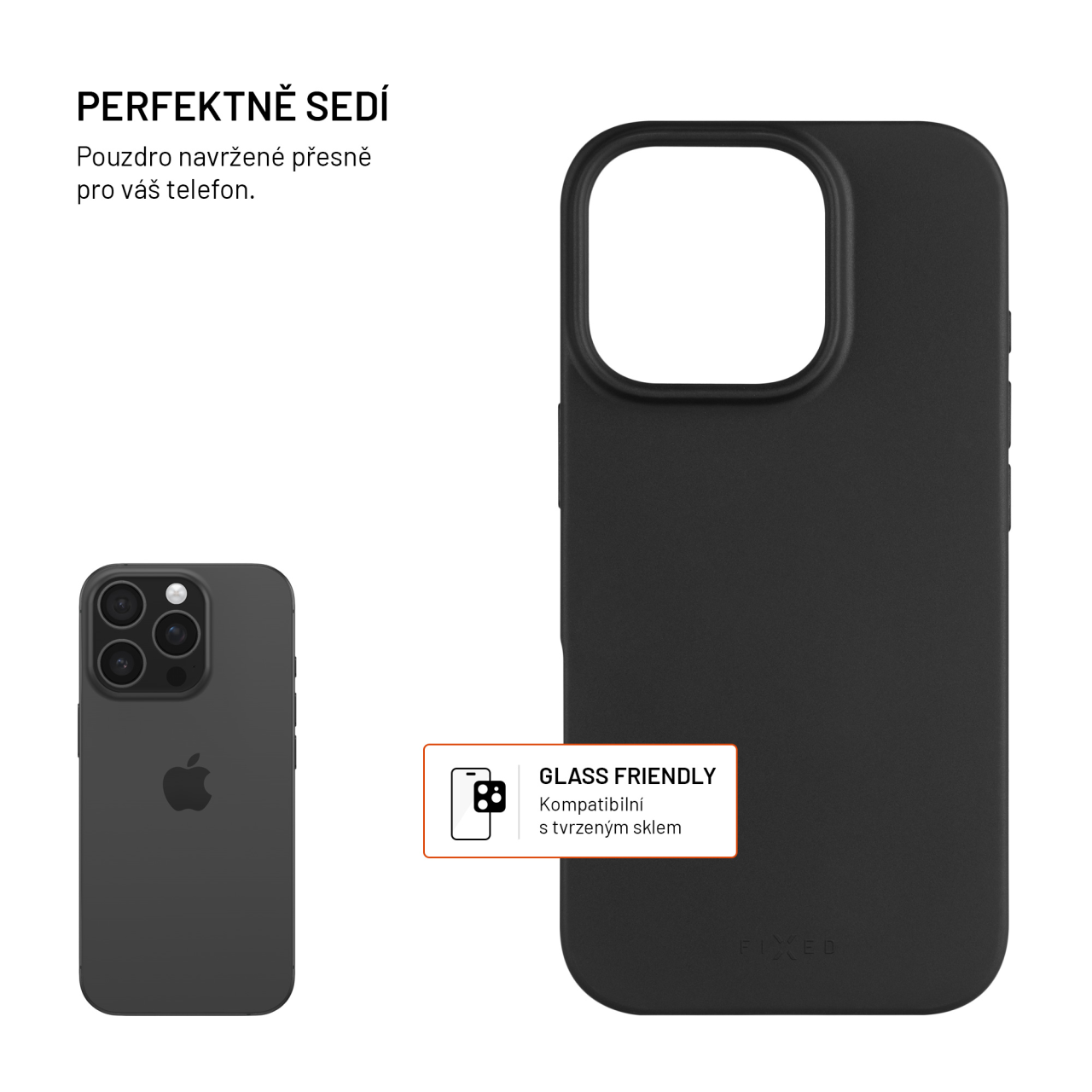 Černý gelový kryt FIXED ReStory iPhone 16 Pro