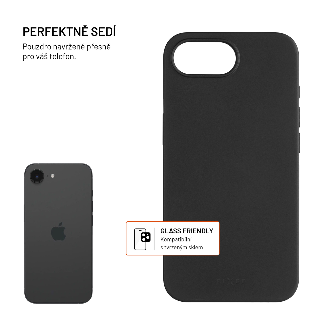 Černý gelový kryt FIXED ReStory iPhone 16e / iPhone 17e