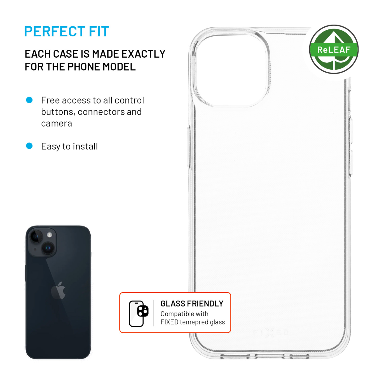FIXED TPU gelový kryt ReStory AntiUV pro Apple iPhone 14, čirý
