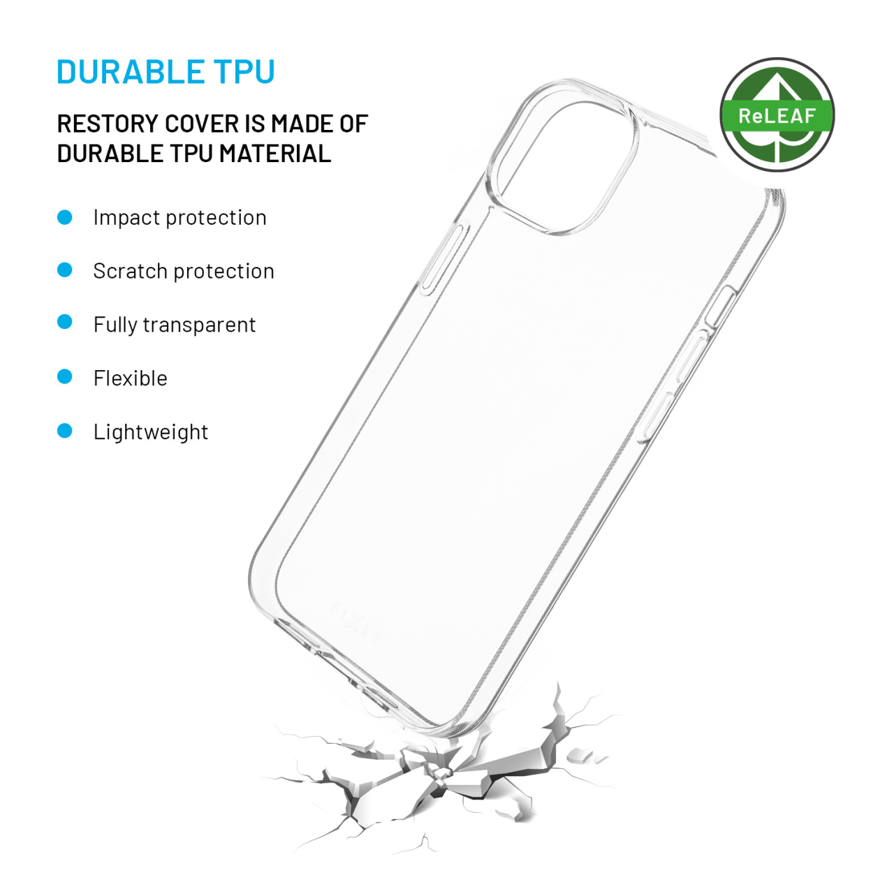 FIXED TPU gelový kryt ReStory AntiUV pro Apple iPhone 14, čirý