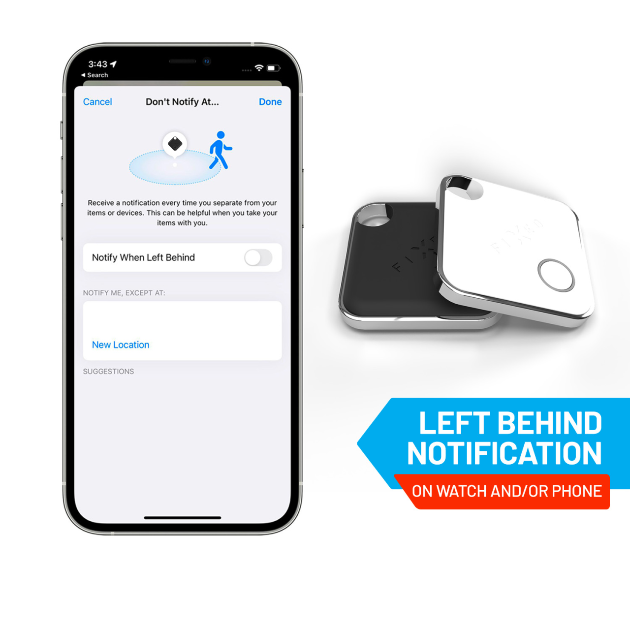 FIXED Smart tracker Tag s podporou Find My, černý