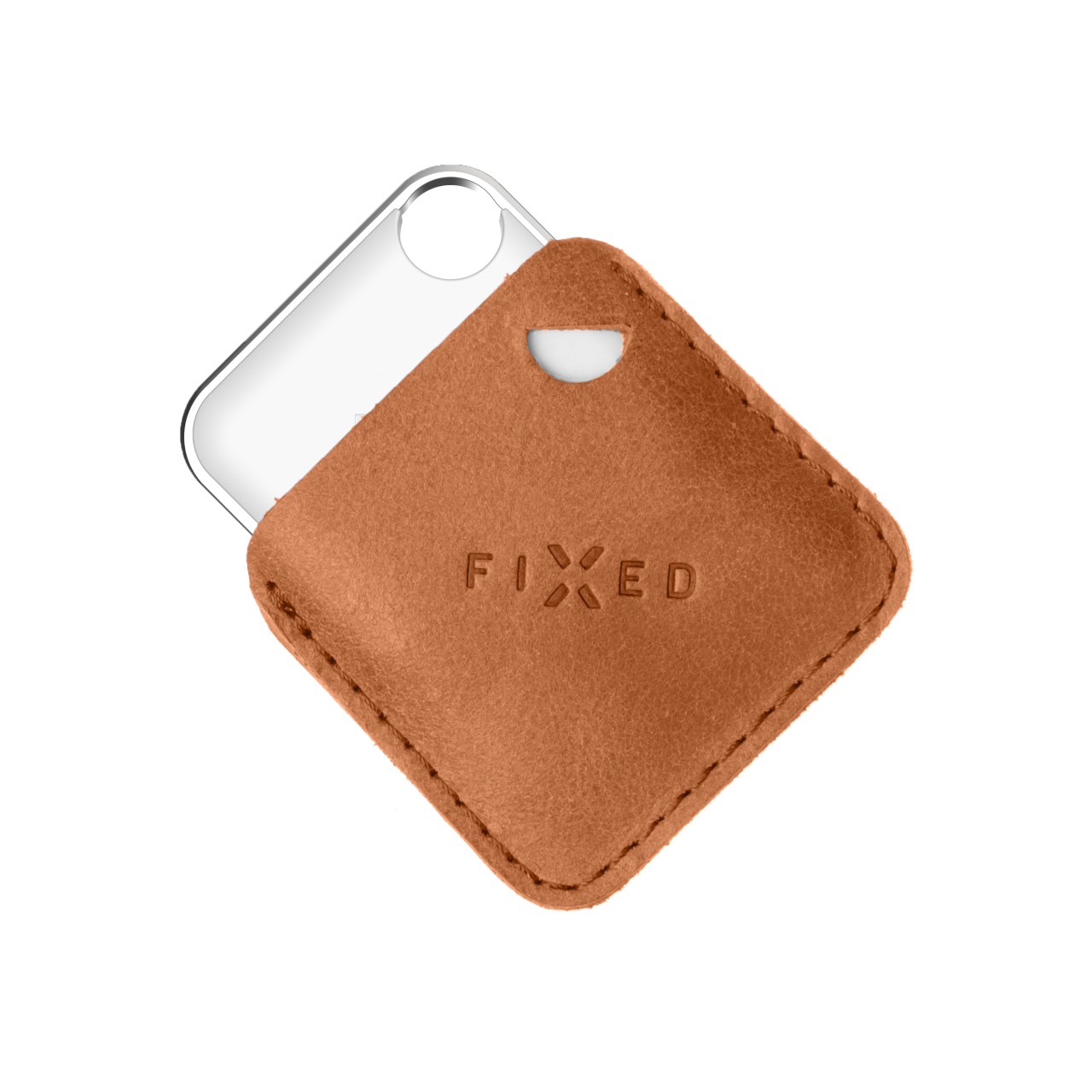 FIXED Pouzdro Case for Tag z pravé hovězí kůže s Tagem, hnědé
