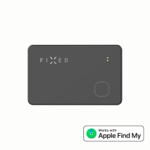 FIXED Smart tracker Tag Card s podporou Find My, bezdrátové nabíjení, černý