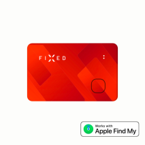 FIXED Smart tracker Tag Card s podporou Find My, bezdrátové nabíjení, oranžový