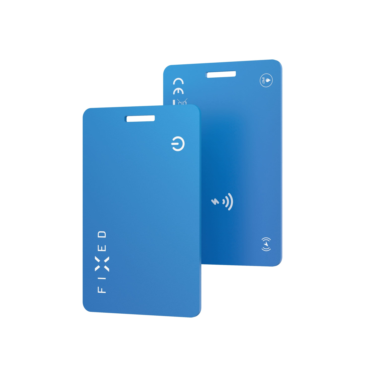 Smart tracker FIXED Tag Card 2 s podporou Find My, bezdrátové nabíjení, modrý