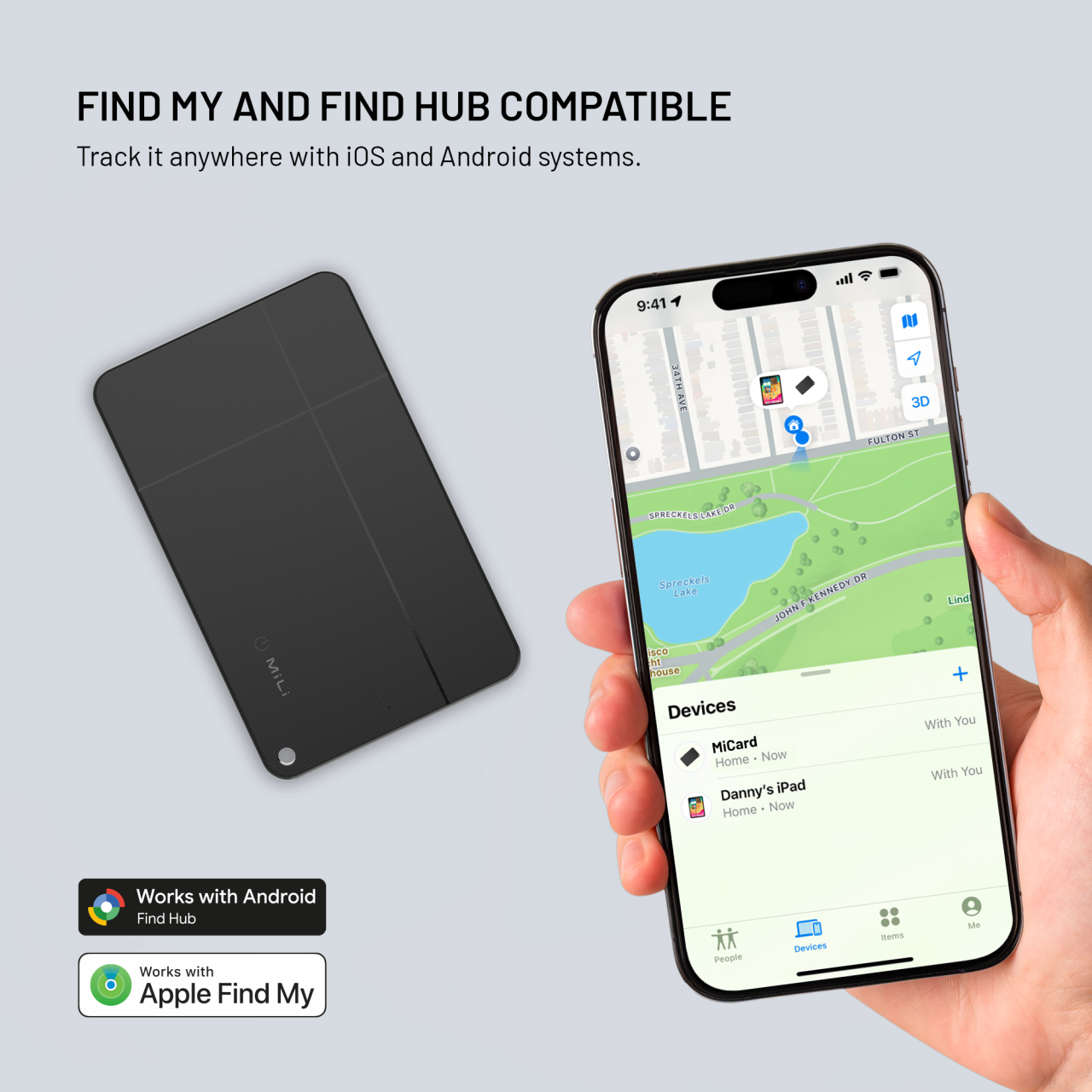 Smart tracker FIXED MiCard Pro - černý