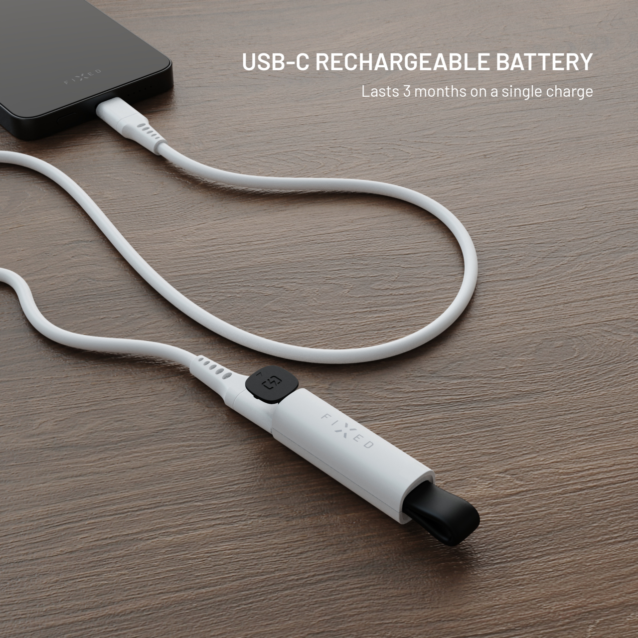Smart tracker FIXED Tag Stick s podporou Find My, bílý