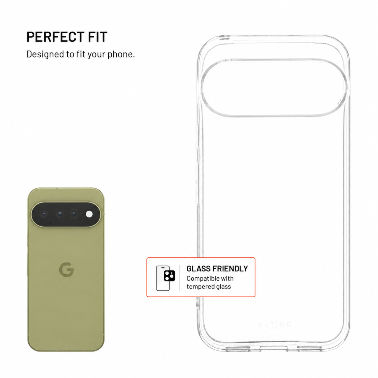 Průhledný silikonový kryt na mobil Google Pixel 11 - Fixed Story AntiUV