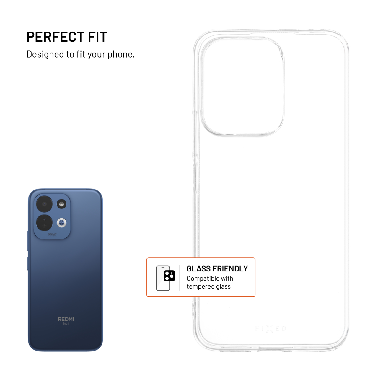 TPU gelový kryt FIXED Story AntiUV pro Xiaomi Redmi 17 5G, čirý