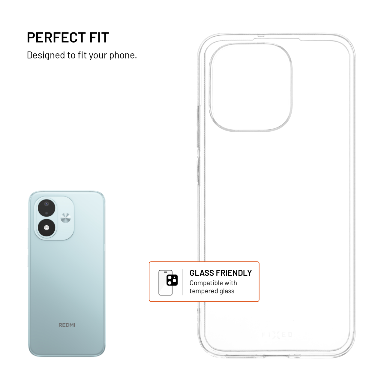 Průhledný silikonový kryt na mobil Xiaomi Redmi Note 17 4G - Fixed Story AntiUV
