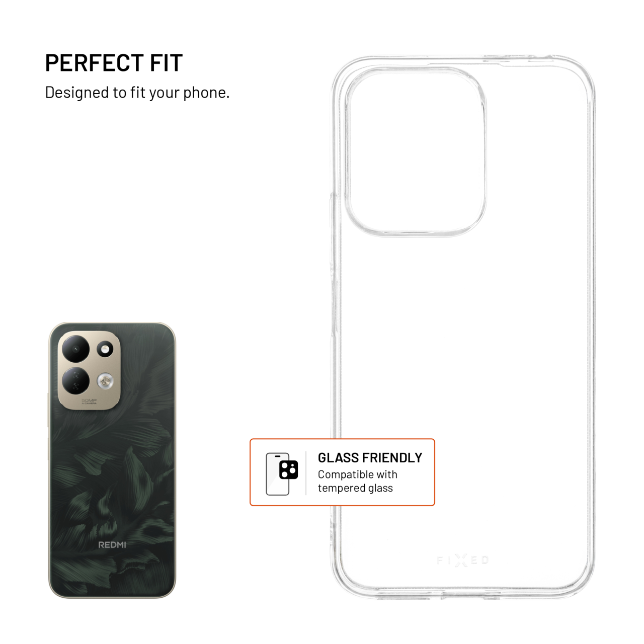 TPU gelový kryt FIXED Story AntiUV pro Xiaomi Redmi 17 4G, čirý
