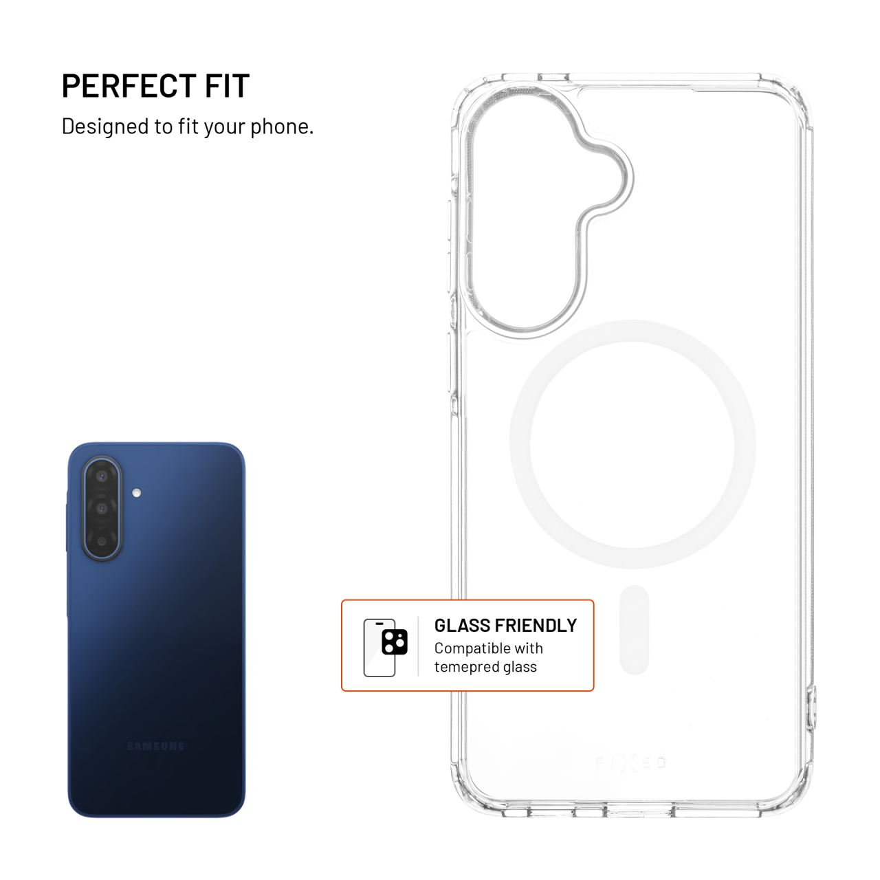 Průhledný silikonový kryt na mobil Samsung Galaxy A18 - Fixed Story AntiUV