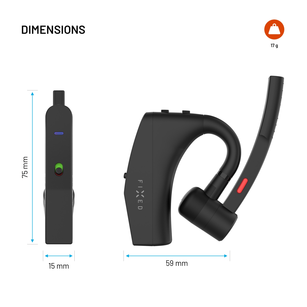 Bluetooth headset s ENC a otevřenou konstrukcí - Fixed Talk Pro, černý