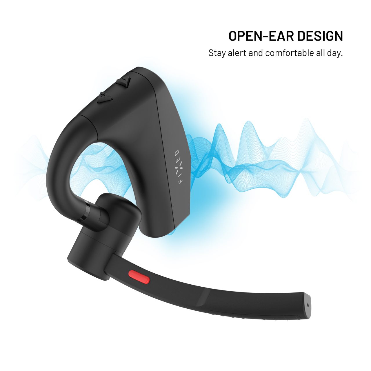 Bluetooth headset FIXED Talk Pro s ENC a otevřenou konstrukcí, černý
