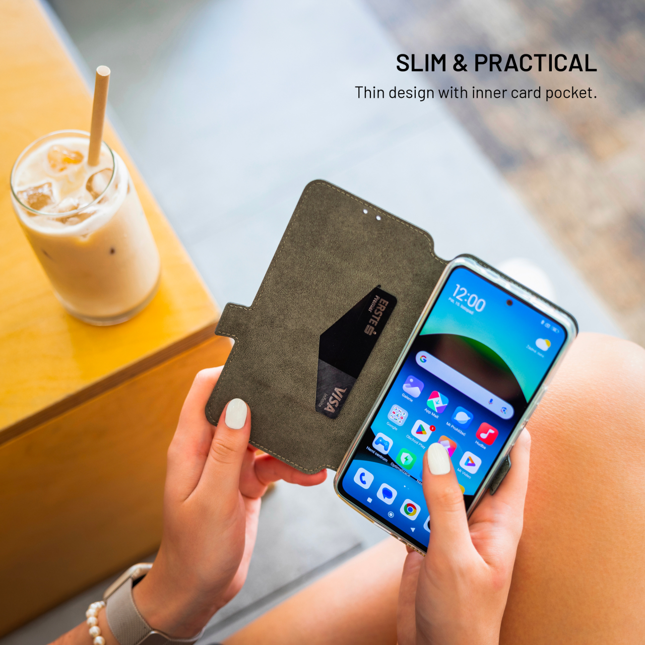 FIXED Tenké pouzdro typu kniha Topic pro Xiaomi Redmi 14C/A4 5G/A3 Pro/POCO C75 4G/5G/M7 5G, černé