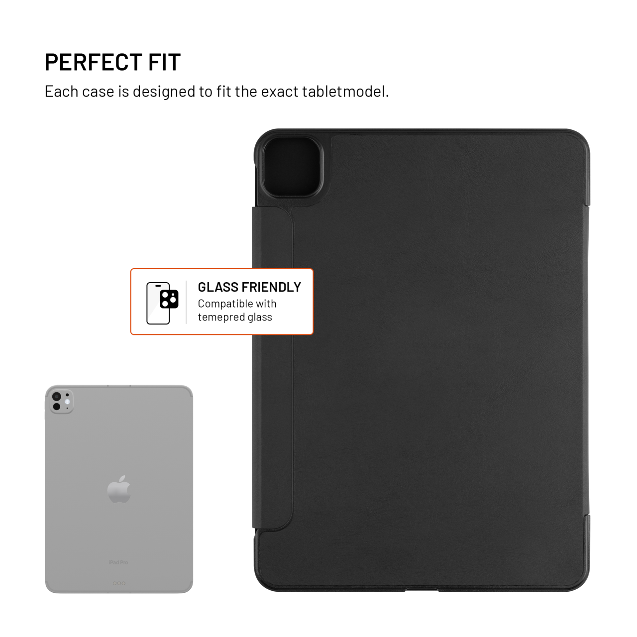 Pouzdro FIXED Trinity Case pro Apple iPad Pro 11" M4 (2024) se stojánkem, černé