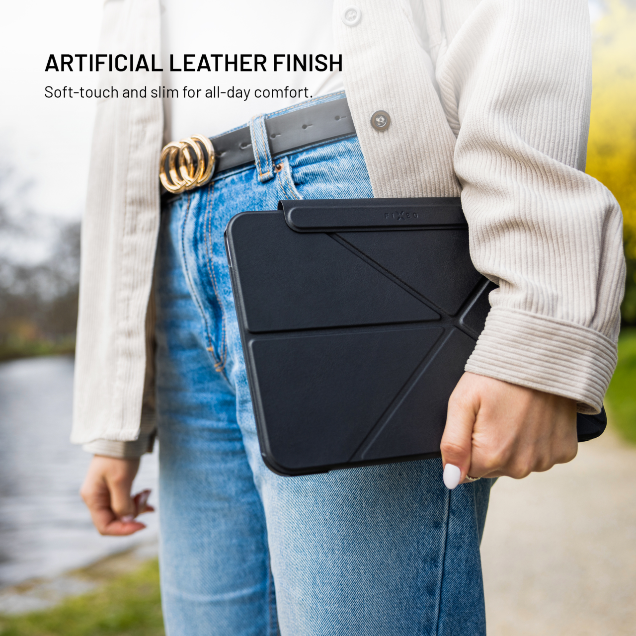 Pouzdro FIXED Trinity Case pro Apple iPad Pro 11" (2018-2022)/iPad Air (2020/2022/2024/2025) se stojánkem, černé