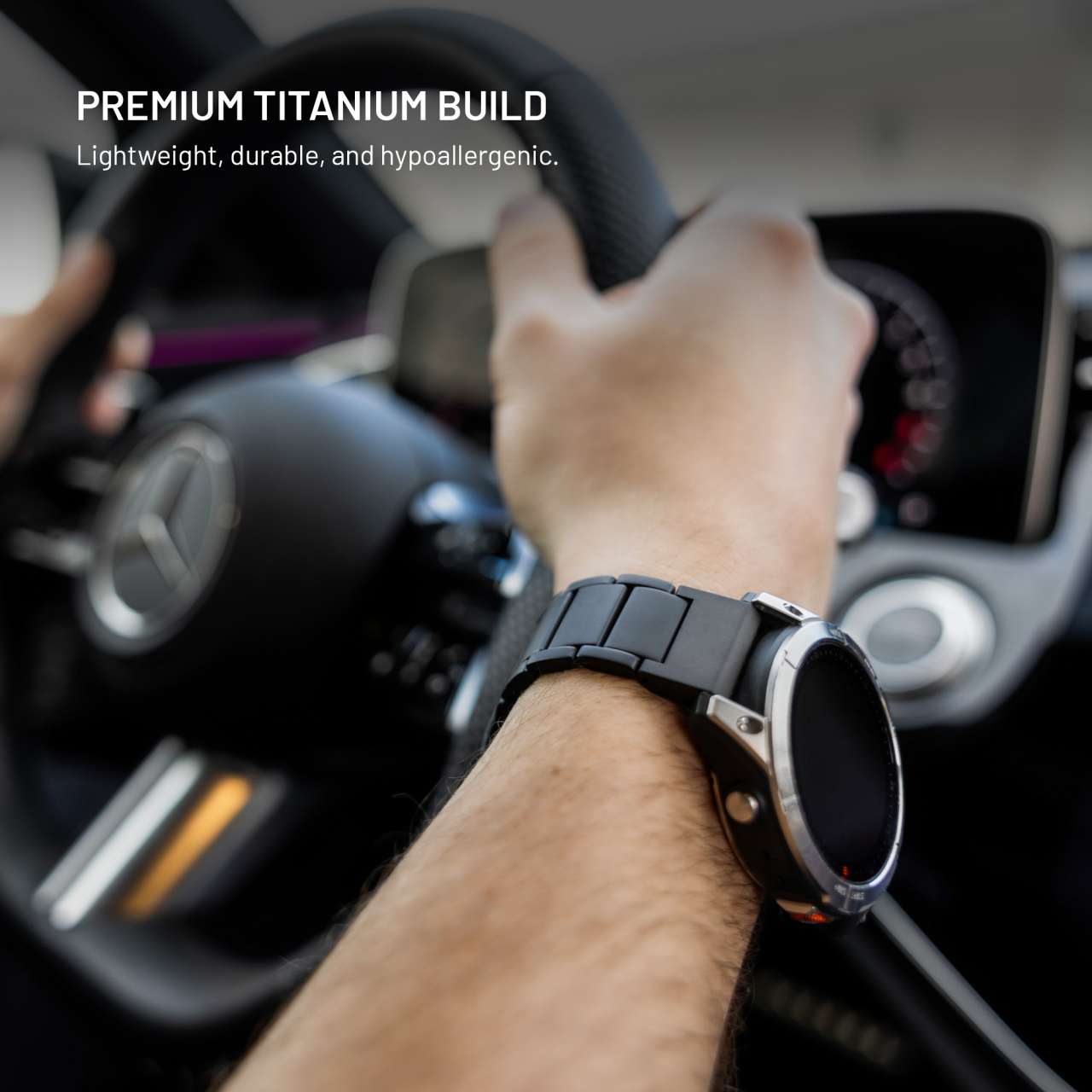 Titanový řemínek FIXED Titanium Strap pro smartwatch Samsung Galaxy Watch Ultra, černý