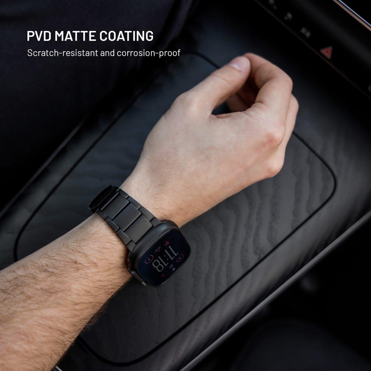 Titanový řemínek FIXED Titanium Strap pro Apple Watch 44/45/46/49mm, černý
