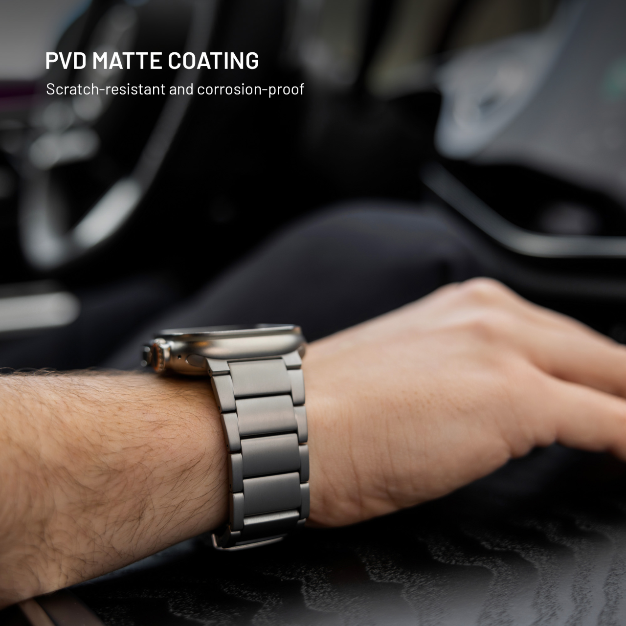 Titanový řemínek FIXED Titanium Strap pro Apple Watch 44/45/46/49mm, přírodní titan